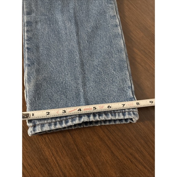 LL Bean Classic Fit Jeans Mens 32x32 Flannel Lined Straight Denim Workwear Vtg - Picture 13 of 14